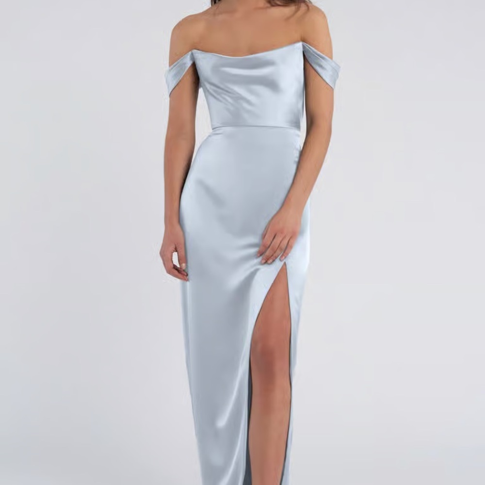 Elegant Off-Shoulder Whisper Blue Dress